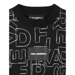 Karl Lagerfeld Felpa Chiusa Girocollo tinta unita con Stampe Nero per Bambina Z30642 NERO KARL LAGERFELD 