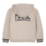 Karl Lagerfeld Felpa tinta unita con Logo E Cappuccio Beige per Bambino Z30643 BEIGE KARL LAGERFELD 