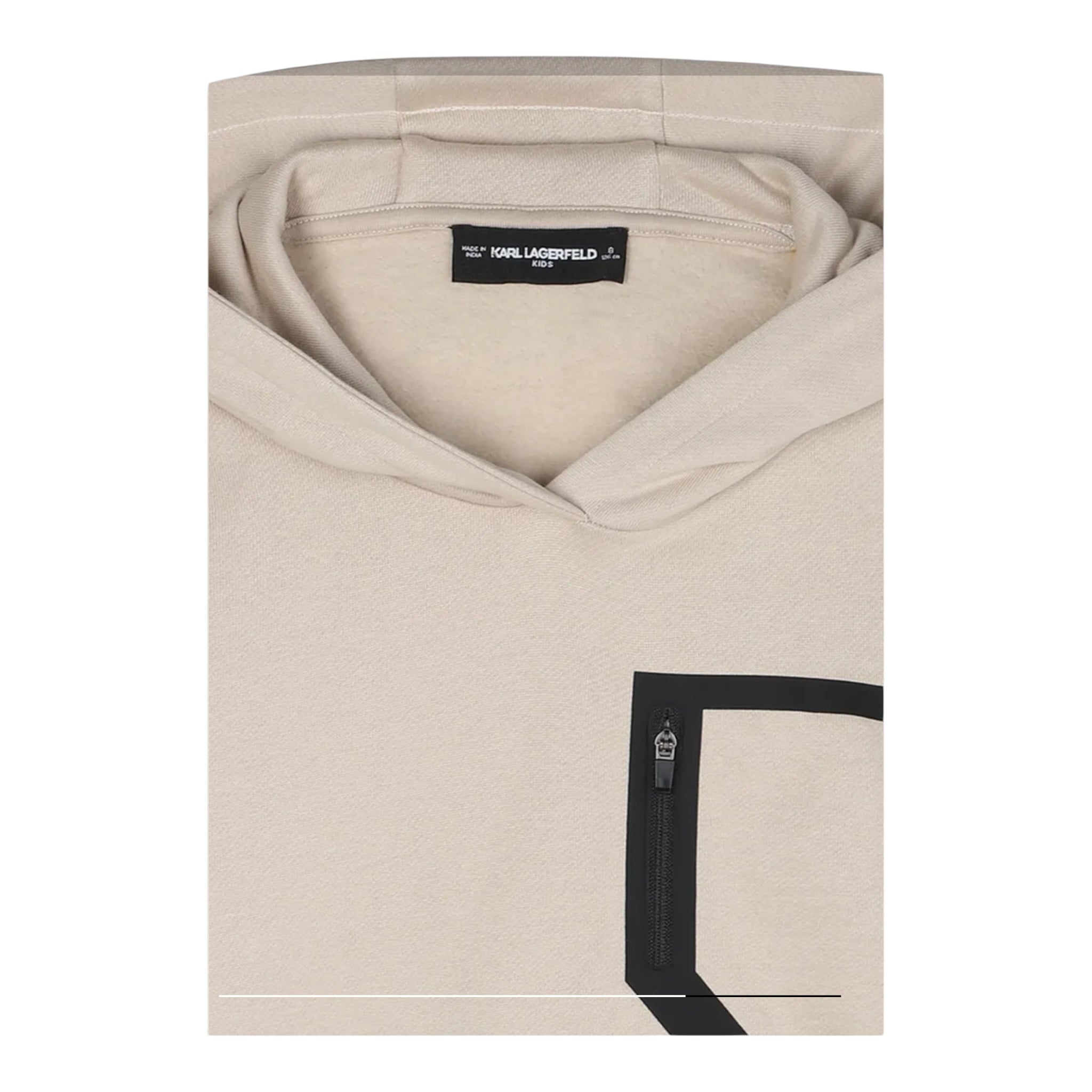 Karl Lagerfeld Felpa tinta unita con Logo E Cappuccio Beige per Bambino Z30643 BEIGE KARL LAGERFELD 