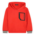 Karl Lagerfeld Felpa tinta unita con Logo E Cappuccio Rosso per Bambino Z30643 ROSSO KARL LAGERFELD 