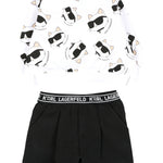 Karl Lagerfeld Completo 2 Pezzi Felpa-Leggins Bianco/Nero per Neonata Z30656 BIANCO/NERO KARL LAGERFELD 
