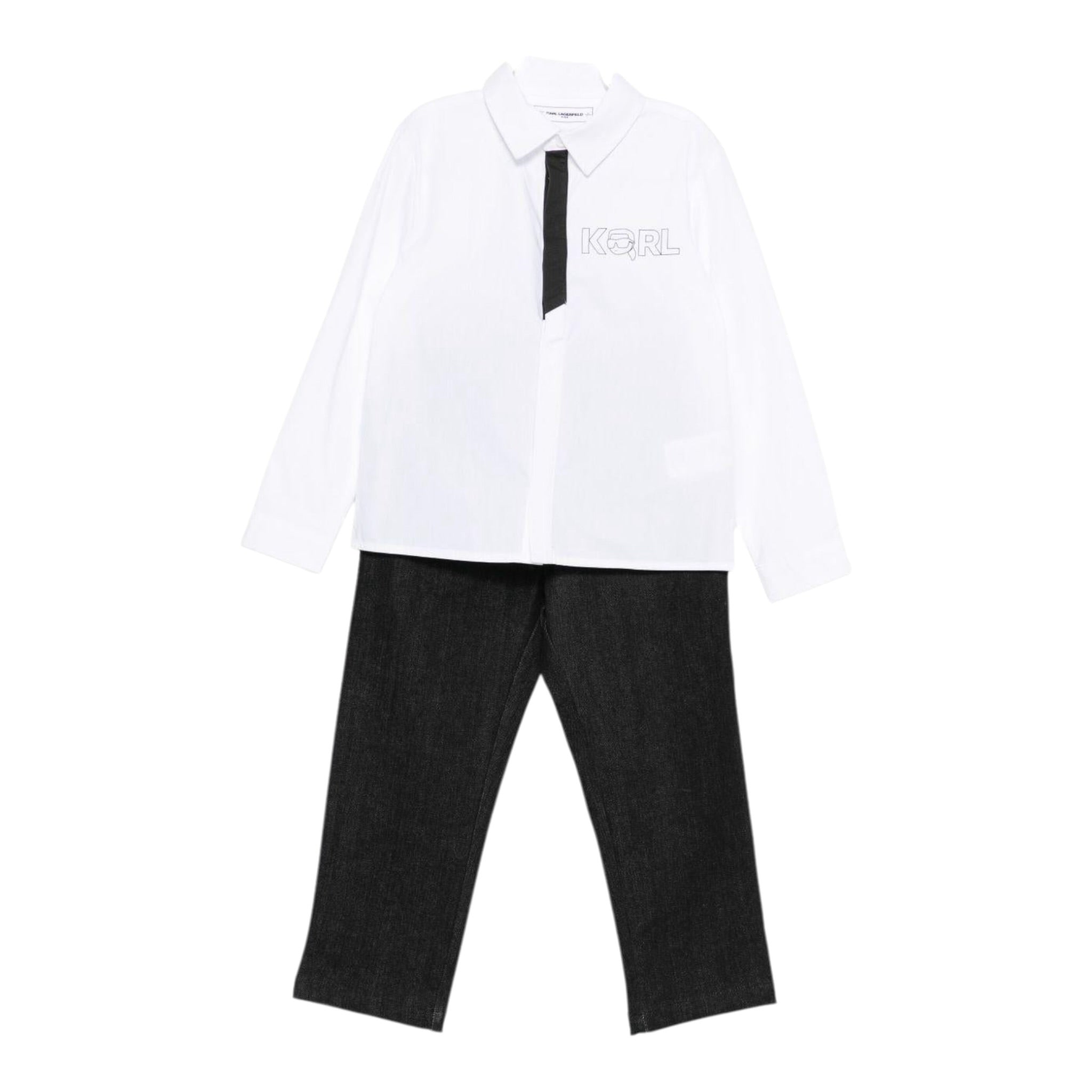 Karl Lagerfeld Completo 2 Pezzi Camicia-Jeans Bianco per Neonata Z30660 BIANCO KARL LAGERFELD 