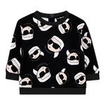 Karl Lagerfeld Felpe Chiusa Girocollo tinta unita con Stampa Nero per Bambino Z30666J NERO KARL LAGERFELD 