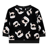 Karl Lagerfeld Felpe Chiusa Girocollo tinta unita con Stampa Nero per Bambino Z30666J NERO KARL LAGERFELD 
