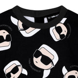 Karl Lagerfeld Felpe Chiusa Girocollo tinta unita con Stampa Nero per Bambino Z30666J NERO KARL LAGERFELD 