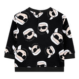 Karl Lagerfeld Felpe Chiusa Girocollo tinta unita con Stampa Nero per Neonato Z30666 NERO KARL LAGERFELD 