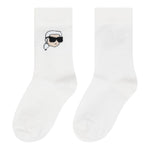 Karl Lagerfeld Calzini tinta unita con Logo Bianco per Bambino Z31016 BIANCO KARL LAGERFELD 