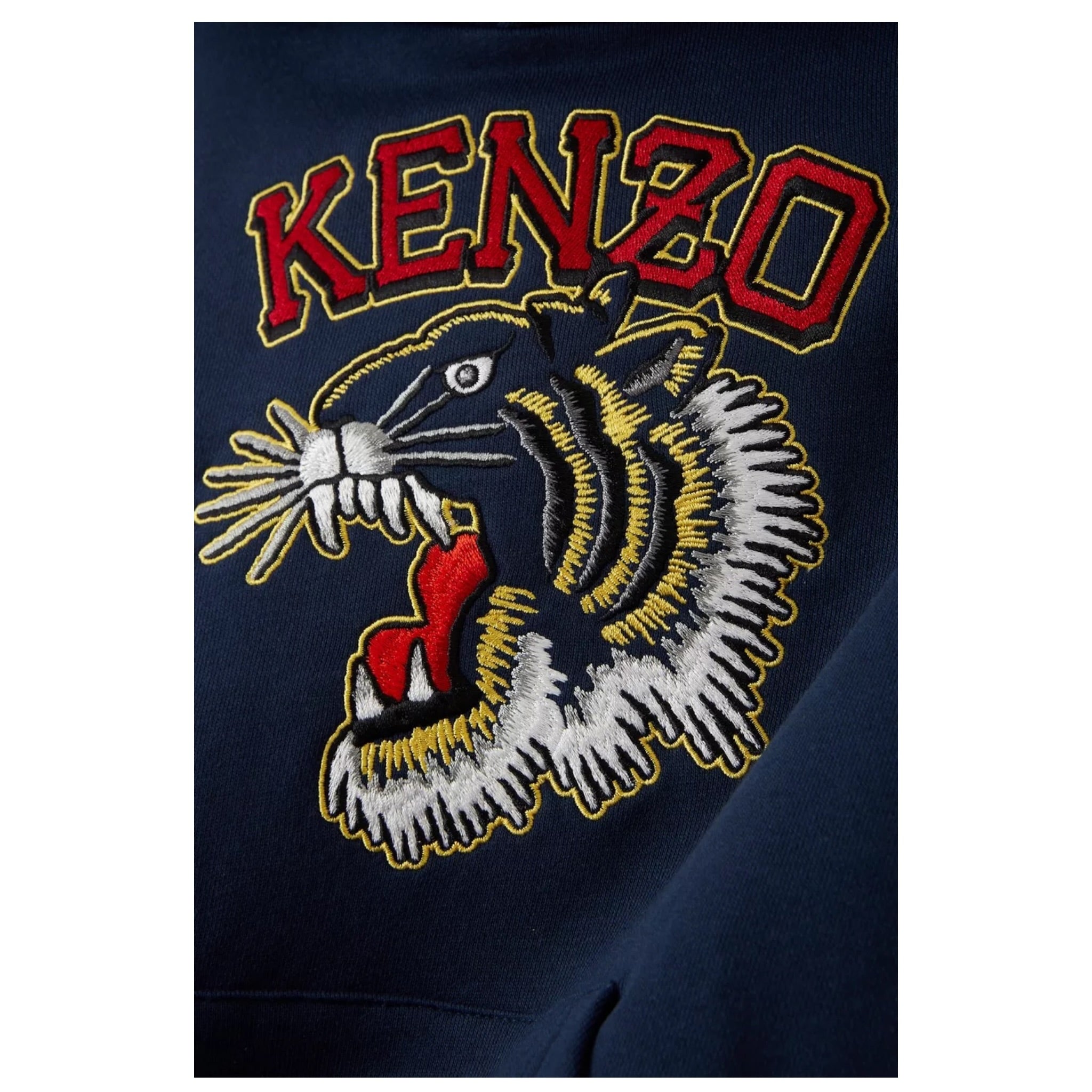 Kenzo Felpa Chiusa con Cappuccio tinta unita con Ricami Blu per Bambino K60767 BLU KENZO 