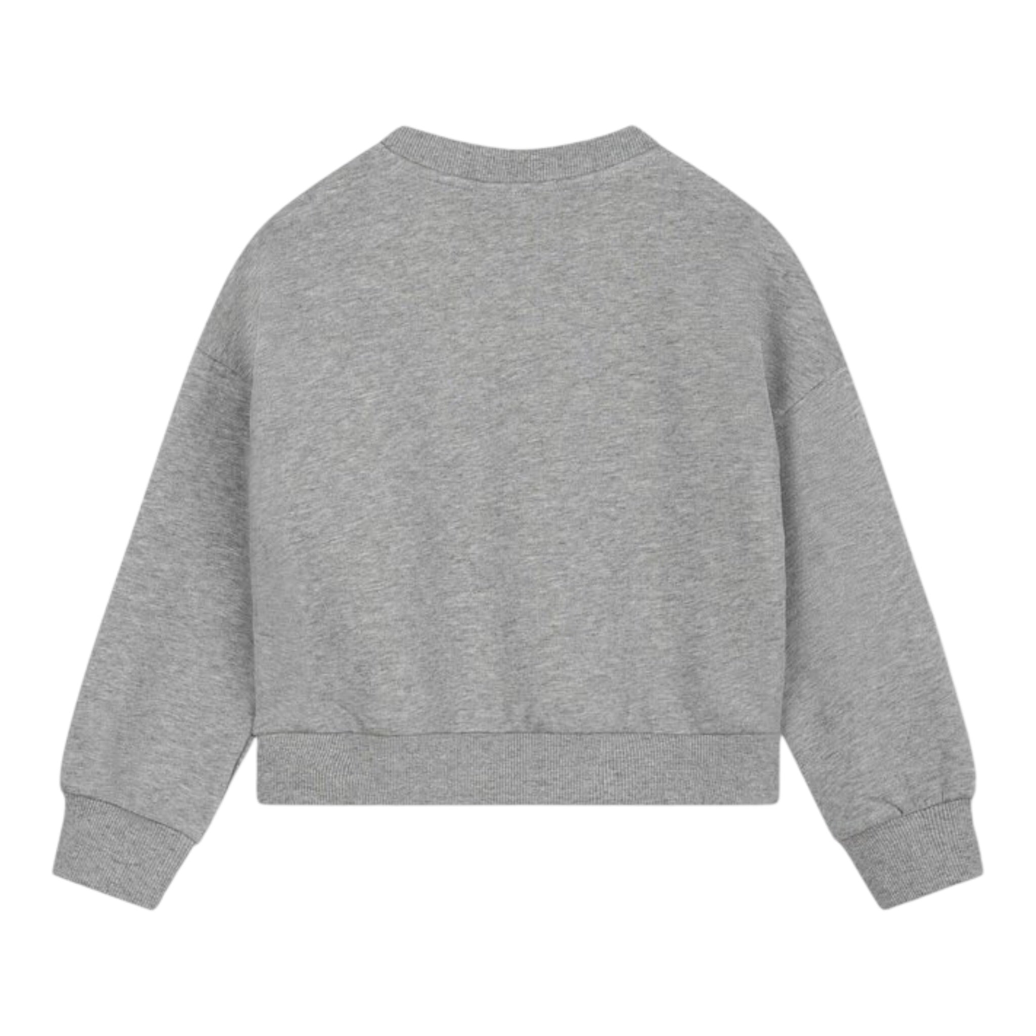 Kenzo Felpa Chiusa Girocollo tinta unita con Logo Grigio per Bambina K60786 GRIGIO KENZO 
