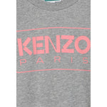 Kenzo Felpa Chiusa Girocollo tinta unita con Logo Grigio per Bambina K60786 GRIGIO KENZO 