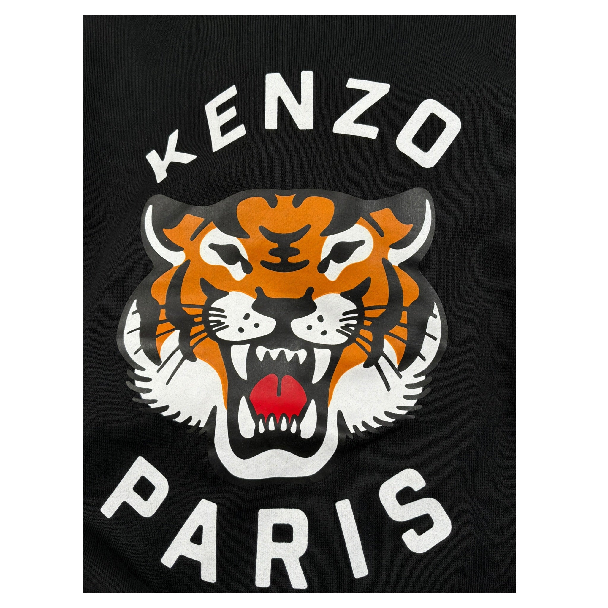 Kenzo Felpa Chiusa con Cappuccio tinta unita con Stampa Nero per Bambino K61124 NERO KENZO 
