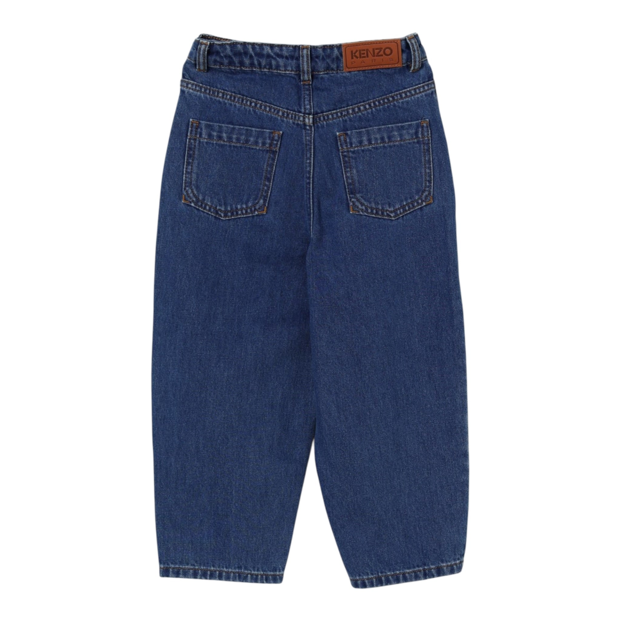 Kenzo Jeans tinta unita con Girovita Regolabile Blu per Bambina K61325 BLU KENZO 