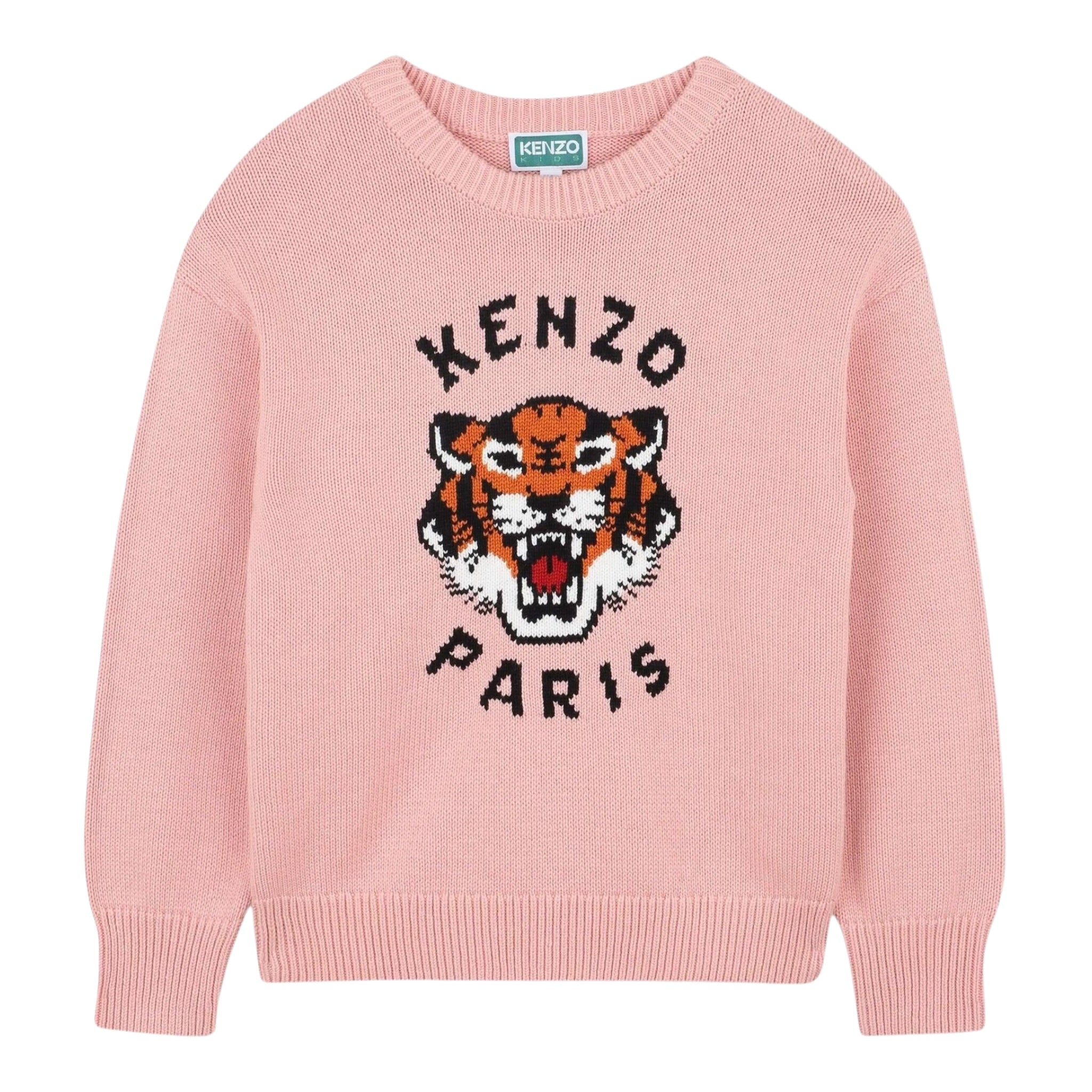 Kenzo Maglia Girocollo tinta unita con Ricami Logo Rosa per Neonata K61334N ROSA KENZO 