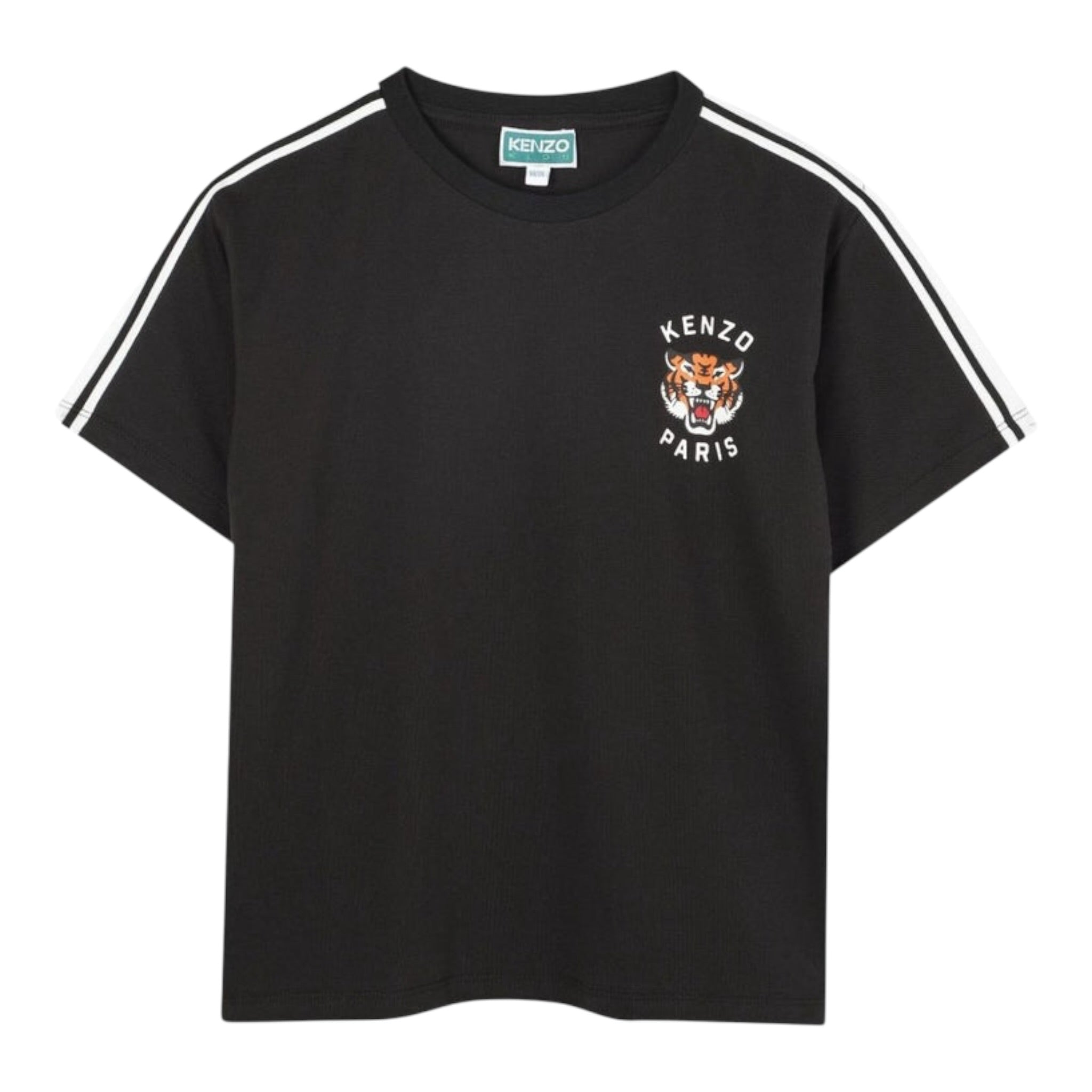 Kenzo T-Shirt tinta unita con Profili In Contrasto Nero per Bambino K61486J NERO KENZO 