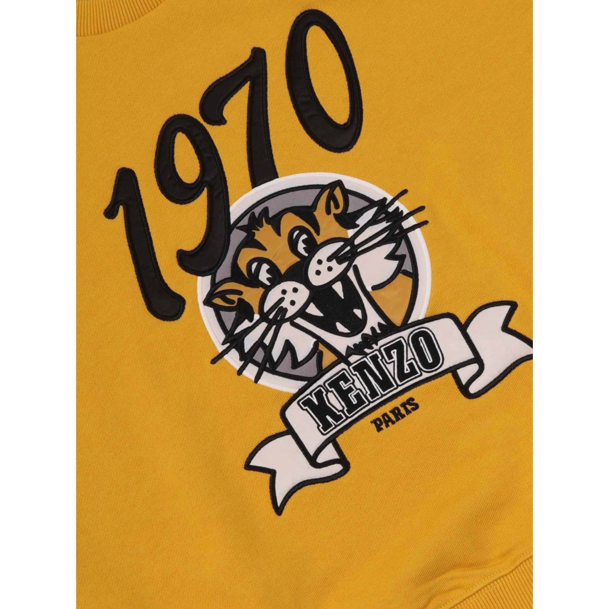 Kenzo Felpa Girocollo tinta unita con Stampa Giallo per Neonato K61547 GIALLO KENZO 