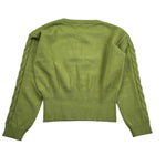 Kocca Maglia tinta unita con Fantasia Trecce Verde per Bambina A25JMA7636ABUN0000 VERDE Kocca 