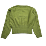 Kocca Maglia tinta unita con Fantasia Trecce Verde per Bambina A25JMA7636ABUN0000 VERDE Kocca 