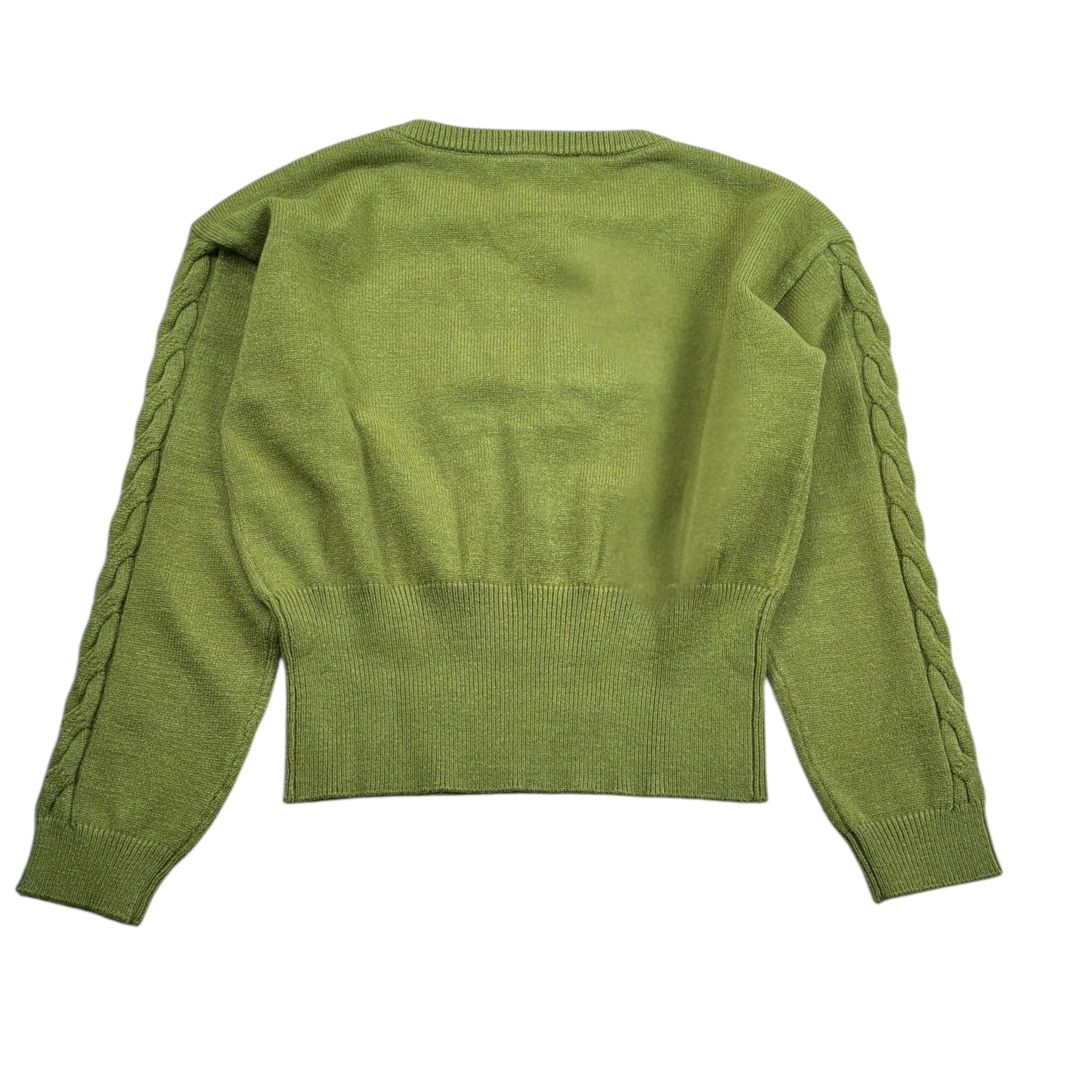 Kocca Maglia tinta unita con Fantasia Trecce Verde per Bambina A25JMA7636ABUN0000 VERDE Kocca 