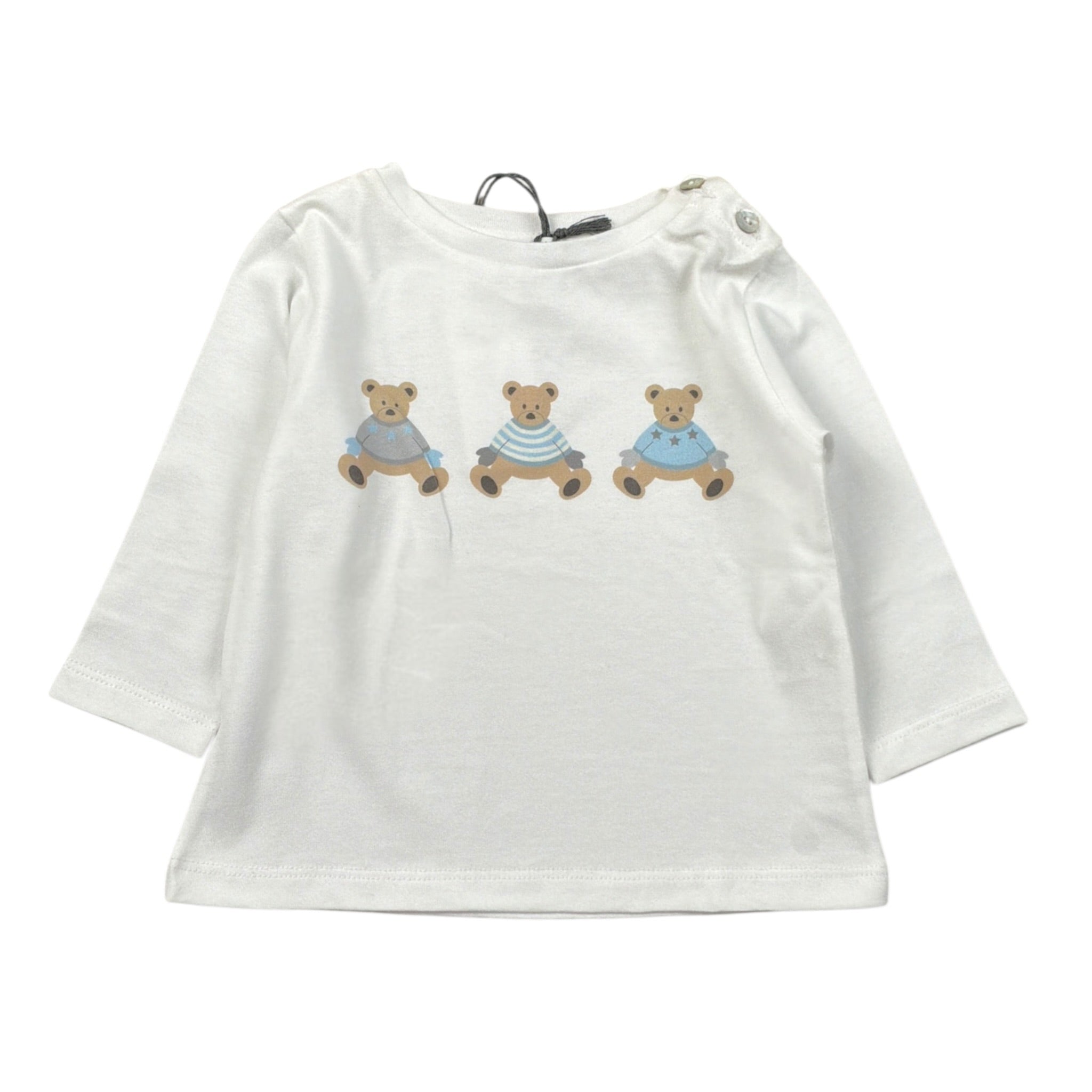 L'Orsobruno Shirt tinta unita con Stampa Bianco per Bambino ORSETTI BIANCO L'ORSOBRUNO 