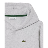 Lacoste Felpa tinta unita con Stampa E Cappuccio Grigio per Bambino 947028X GRIGIO LACOSTE 