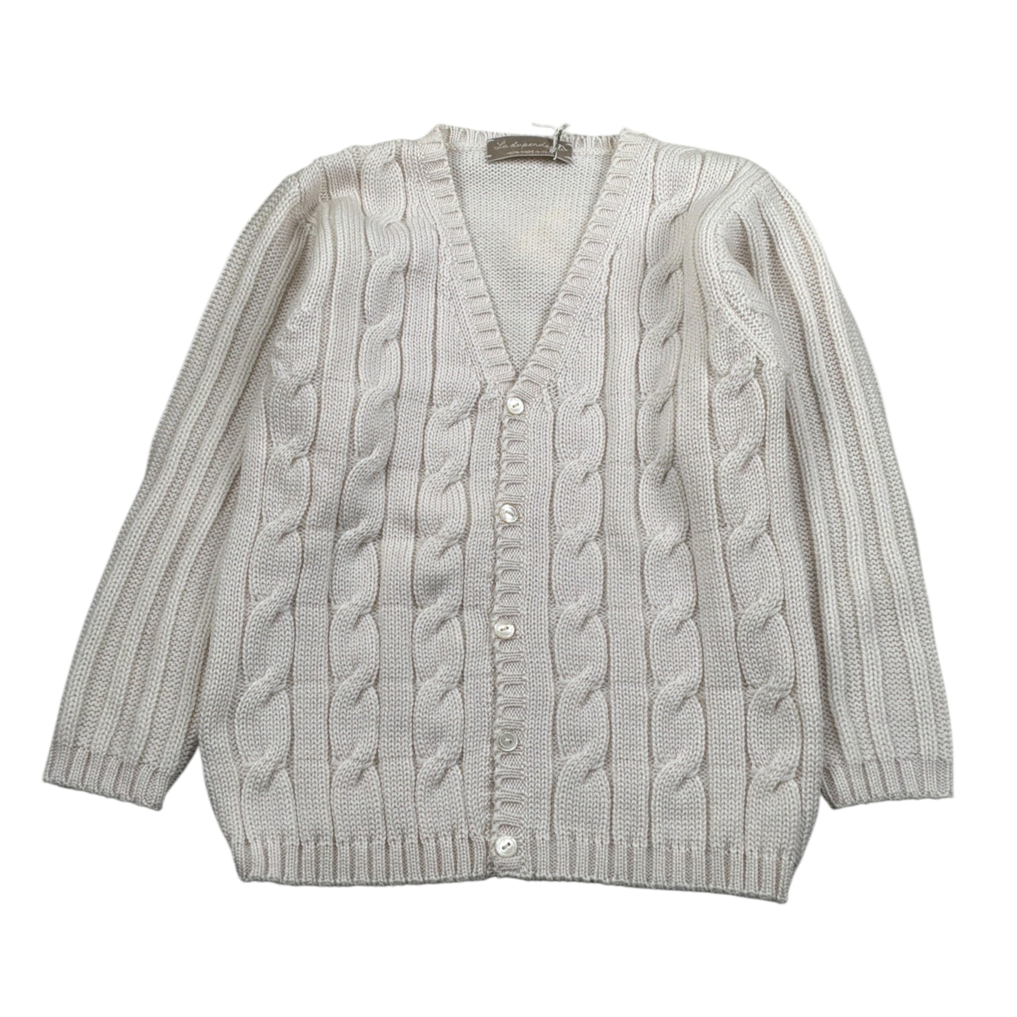 La Stupenderia Cardigan tinta unita con Trecce Panna per Bambino 1WCCR27 PANNA LA STUPENDERIA 