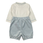 La Stupenderia Tutina Elegante Bicolore Manica Lunga Bianco/Azzurro per Neonato CBPG47V06 BIANCO/AZZURRO LA STUPENDERIA 