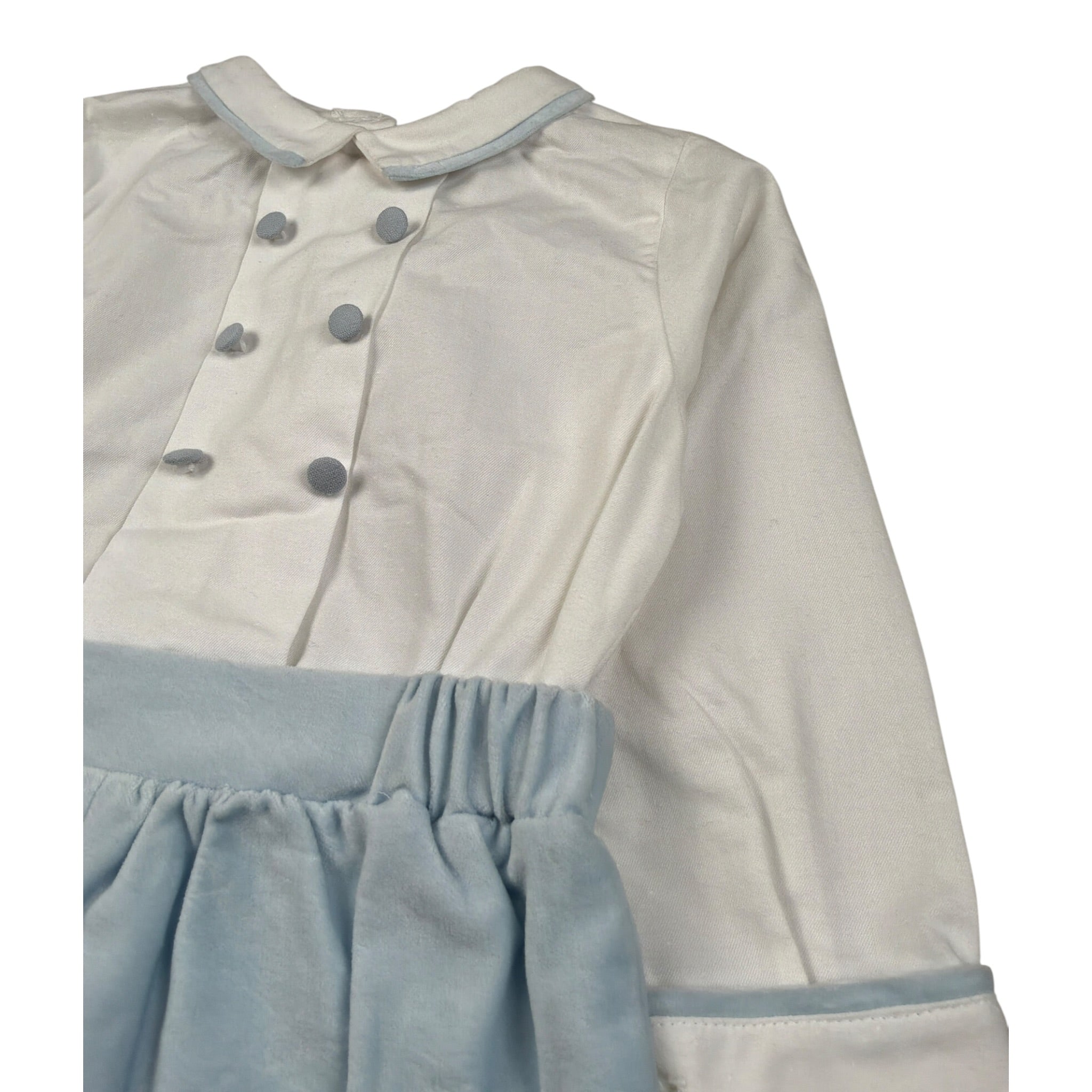 La Stupenderia Tutina Elegante Bicolore Manica Lunga Bianco/Azzurro per Neonato CBPG47V06 BIANCO/AZZURRO LA STUPENDERIA 