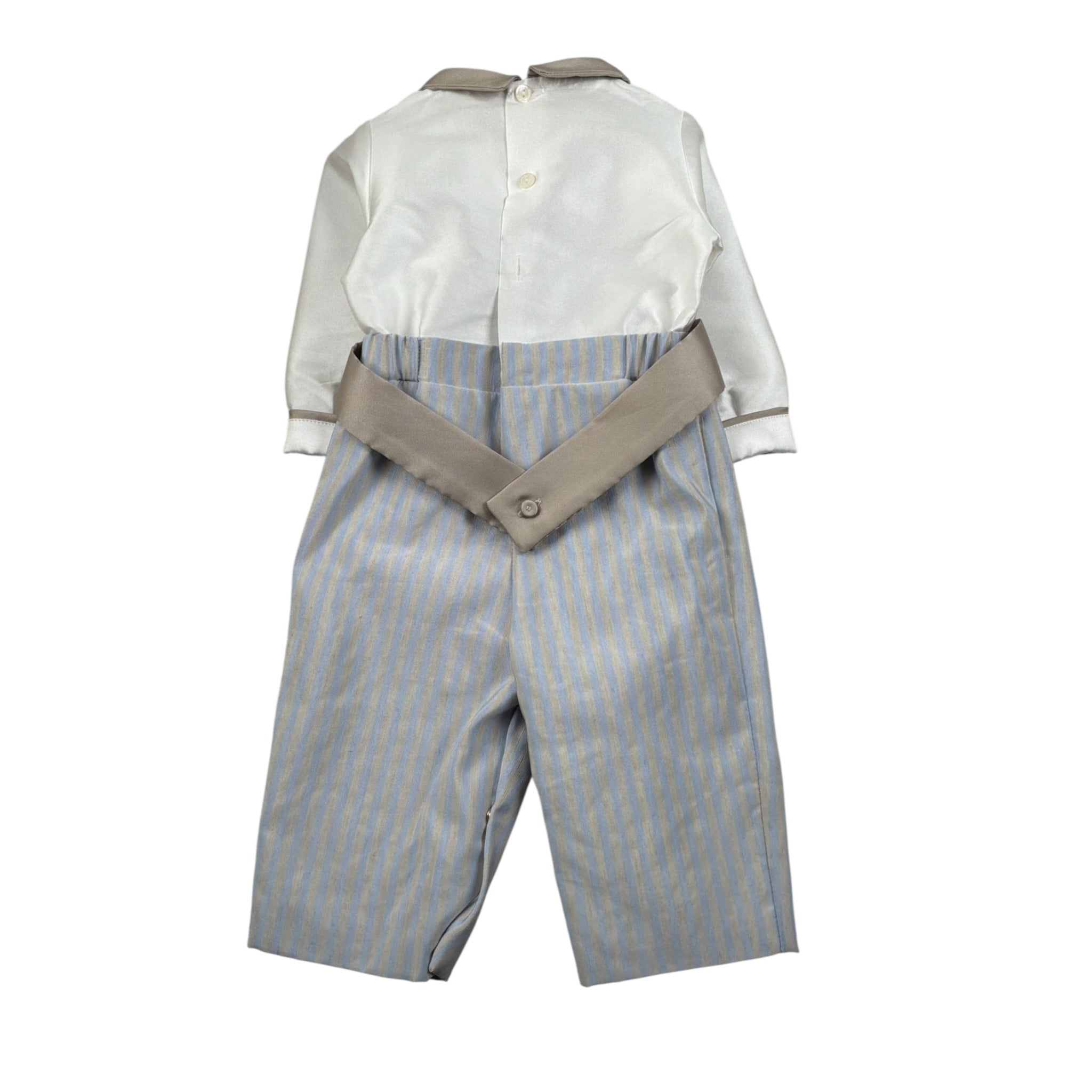 La Stupenderia Tutina Bicolore con Colletto Bianco/Azzurro per Neonato CBPG57 BIANCO/AZZURRO LA STUPENDERIA 