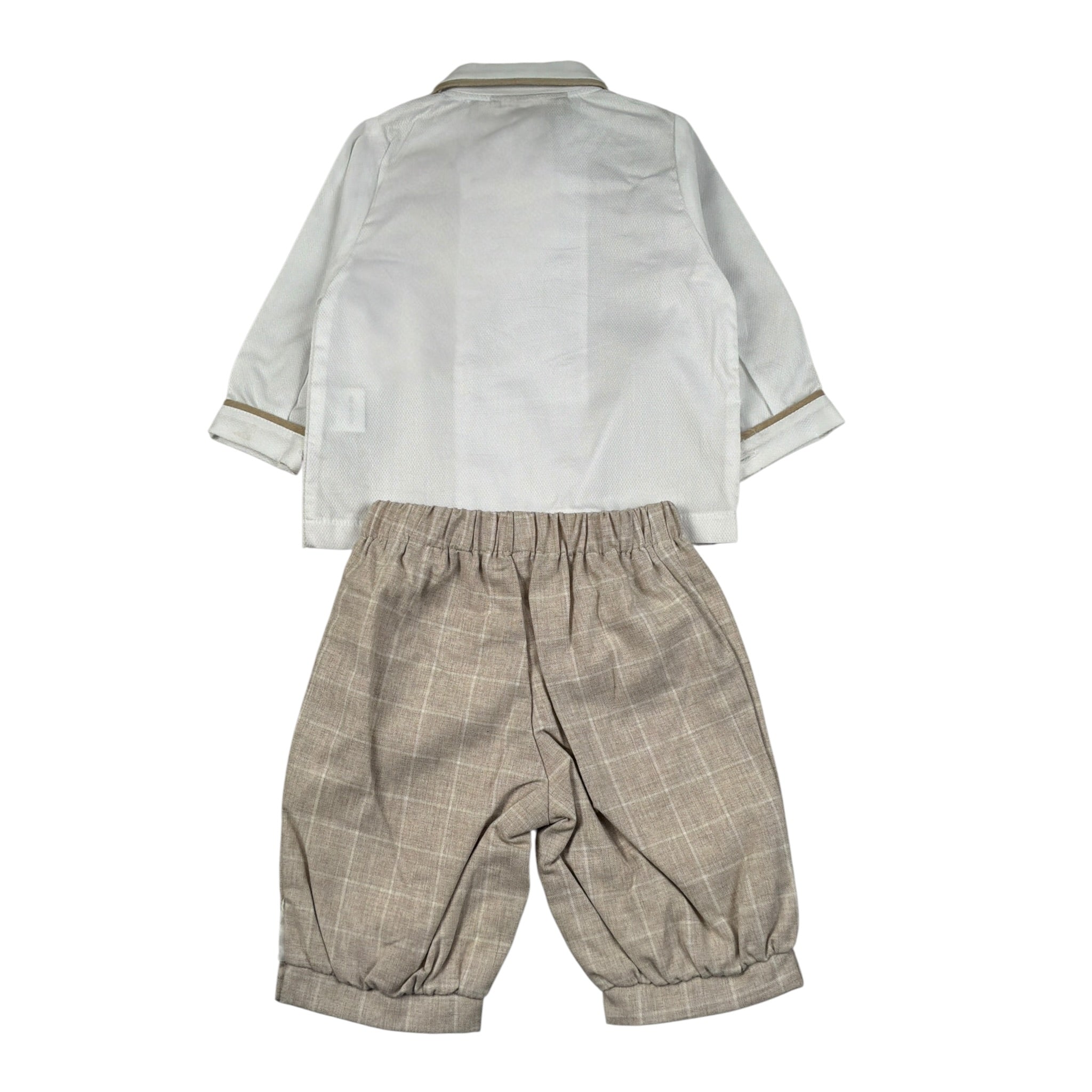La Stupenderia Completo 2 Pezzi Camicia Body-Pantalone Bianco/Beige per Neonato CCCT21 BIANCO/BEIGE LA STUPENDERIA 