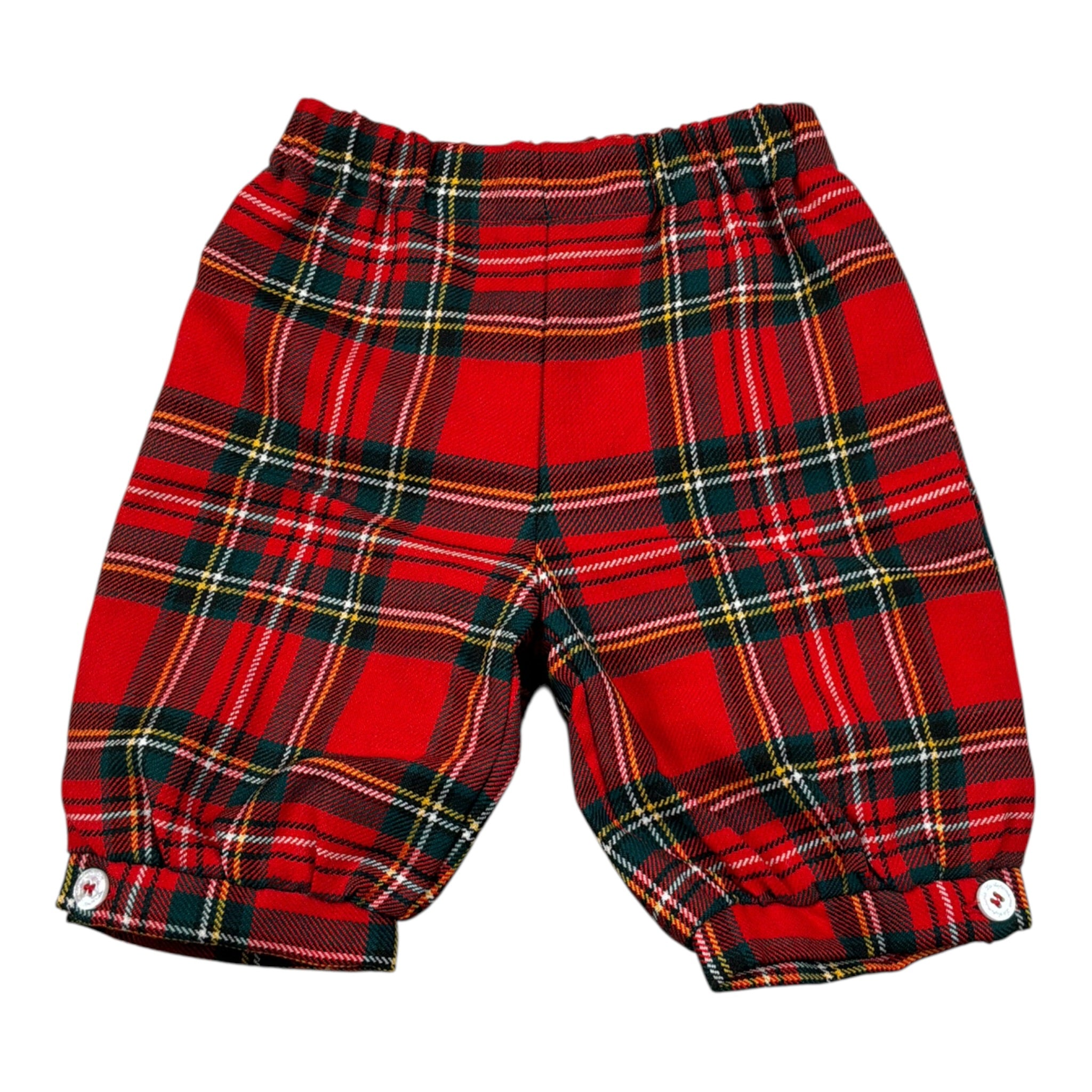La Stupenderia Pantalone tinta unita con Fantasia Scozzese Rosso per Neonato TBBR01 ROSSO LA STUPENDERIA 
