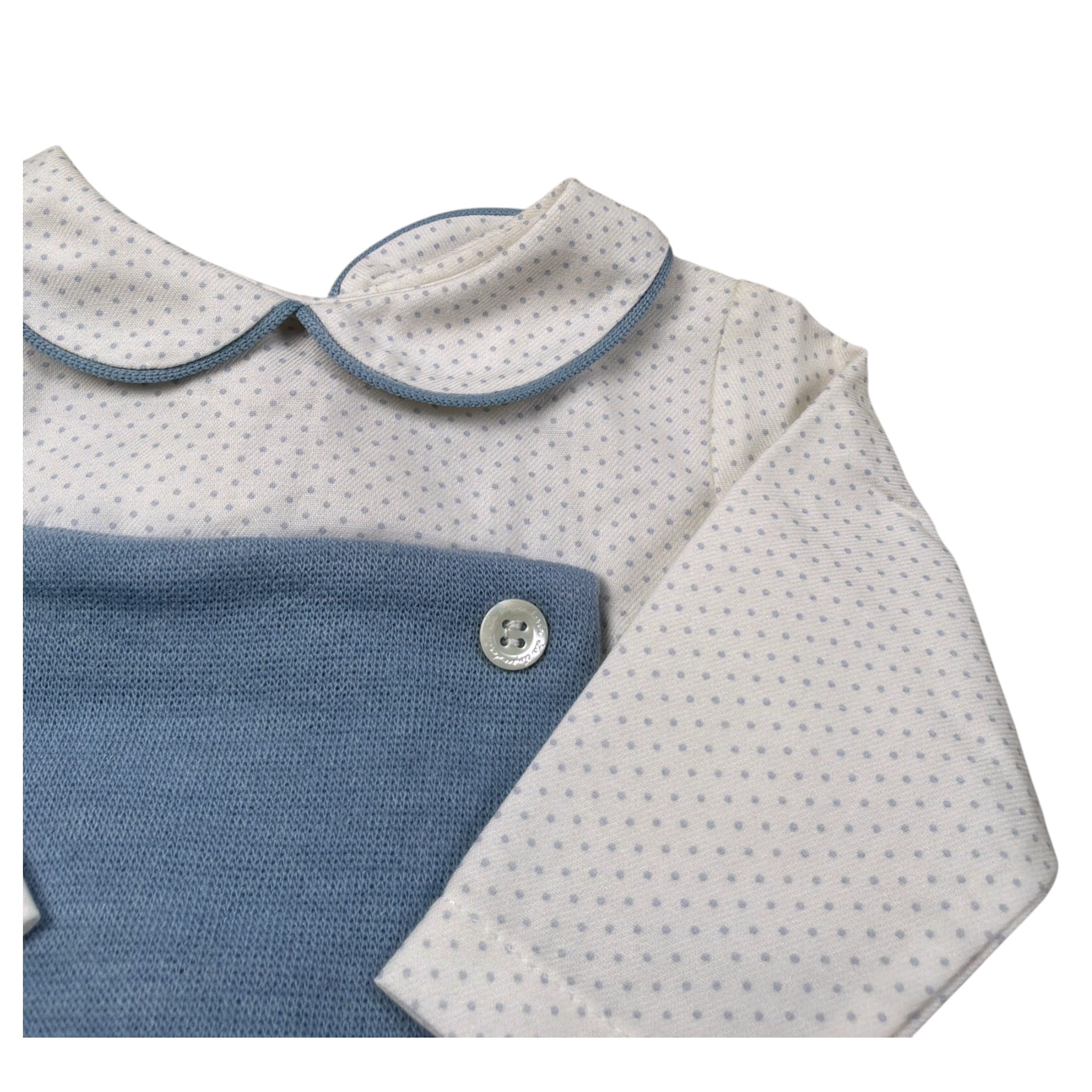 La Stupenderia Tutina Manica Lunga Bicolore Bianco/Azzurro per Neonato TBPG03 BIANCO/AZZURRO LA STUPENDERIA 