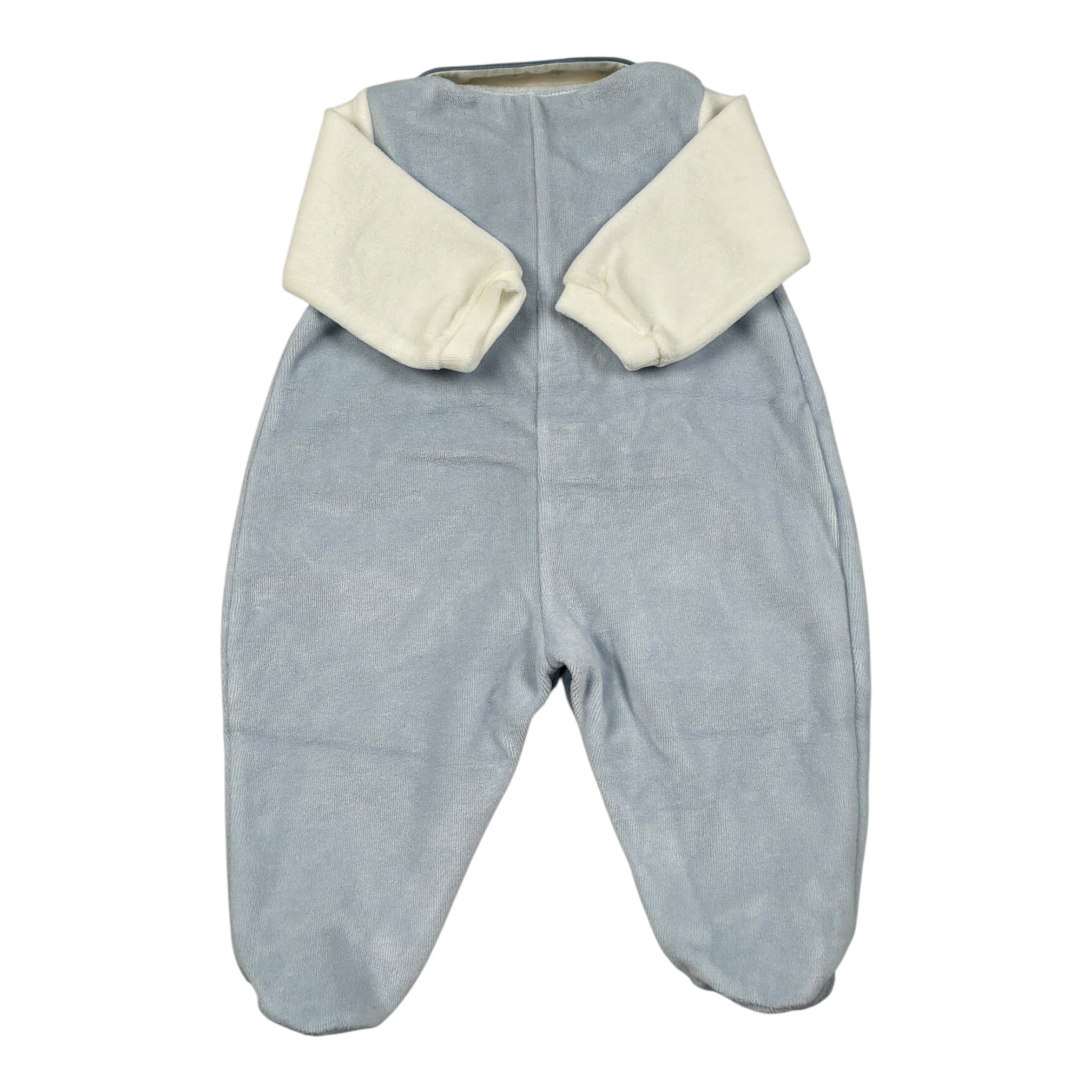 La Stupenderia Tutina Manica Lunga tinta unita In Ciniglia Azzurro per Neonato TBTT5L04 AZZURRO LA STUPENDERIA 