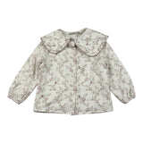 La Stupenderia Camicia tinta unita con Stampa Fiori Panna per Bambina TJCM46 PANNA LA STUPENDERIA 