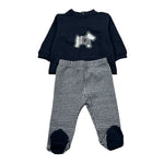 Lalalu' Completo 2 Pezzi Felpa-Ghettina tinta unita Blu per Neonato CPL5Q BLU LALALU' 