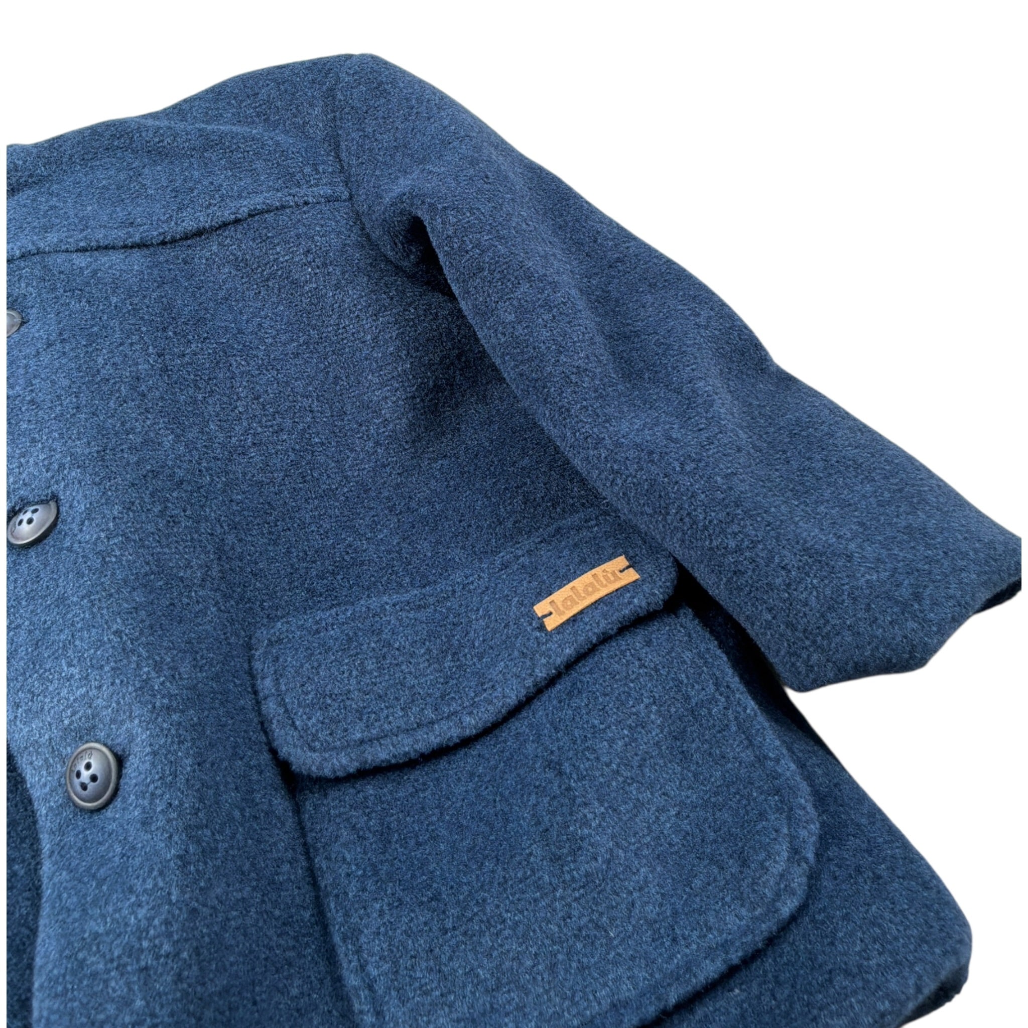 Lalalu' Cappotto tinta unita con Cappuccio E Bottoni Blu per Bambino GIL02QJ BLU LALALU' 
