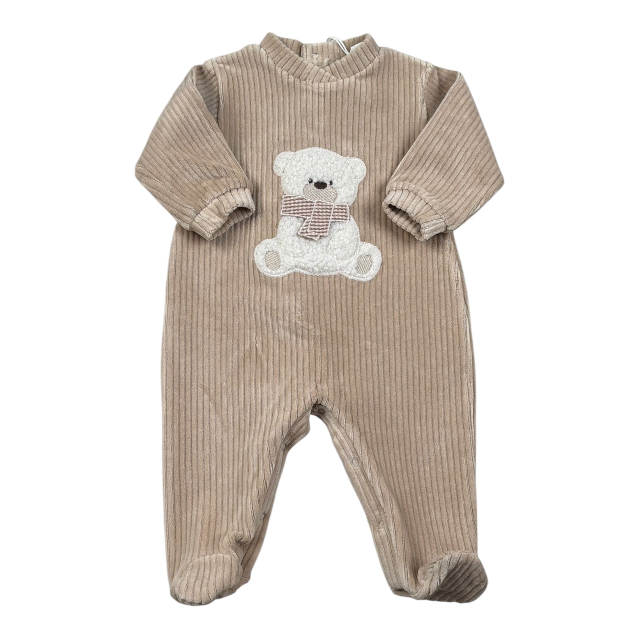 Lalalu' Tutina tinta unita con Stampa Beige per Neonato TCL510Q BEIGE LALALU' 