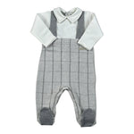 Lalalu' Tutina Bicolore con Fantasia A Righe Bianco/Grigio per Neonato TML02Q BIANCO/GRIGIO LALALU' 