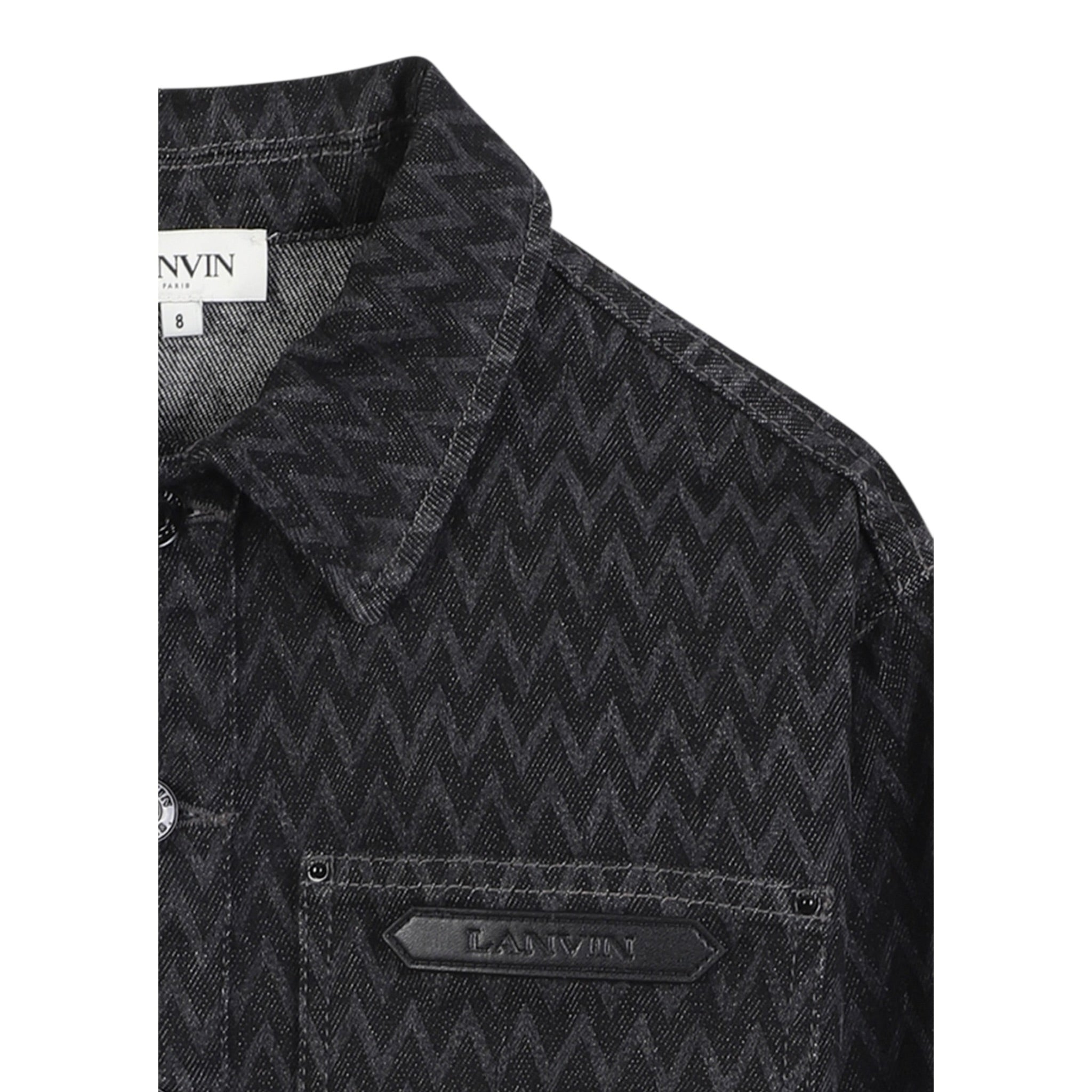 Lanvin Camicia Manica Lunga Tinta Nero per Bambino N30290 NERO LANVIN 