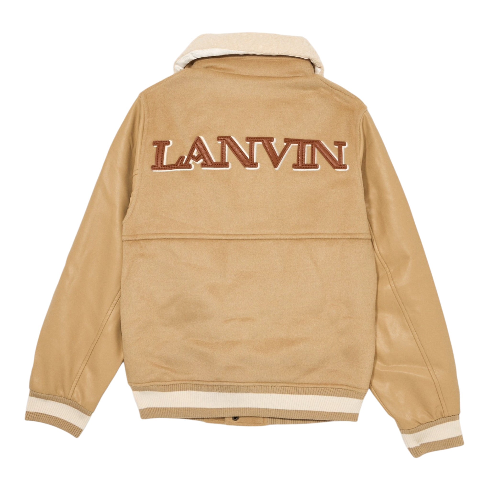 Lanvin Giubbino Modello College tinta unita con Logo Beige per Bambino N30307 BEIGE LANVIN 