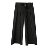 Lanvin Jeans tinta unita Modello Palazzo Nero per Bambina N30325 NERO LANVIN 