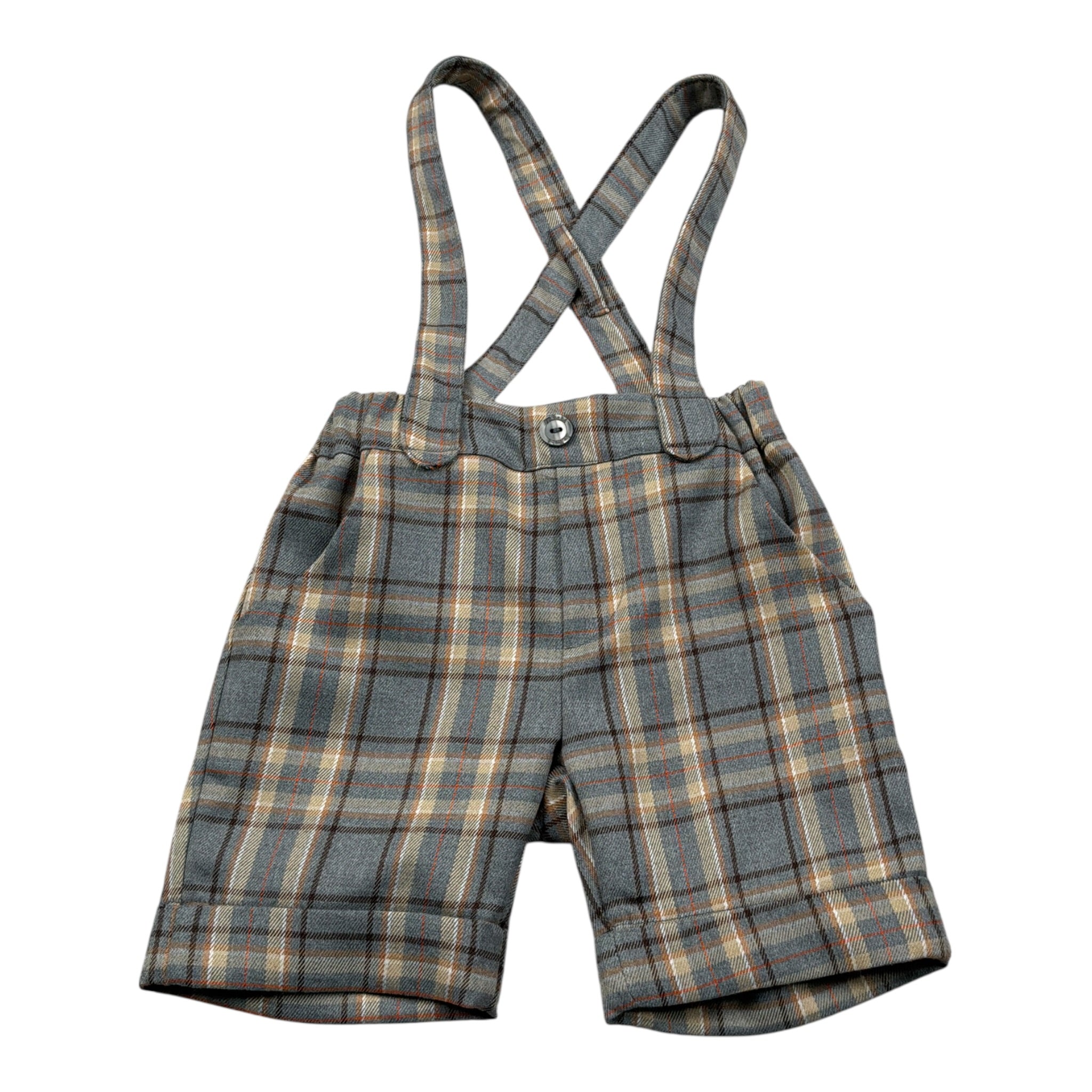Le Bebe Bermuda Stampa Fantasia con Bretelle Grigio per Neonato LBB4774 GRIGIO LE BEBE 