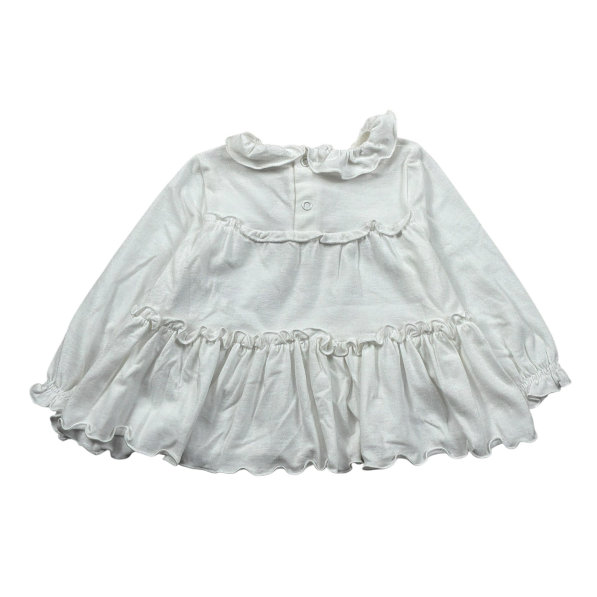 Le Bebe Shirt tinta unita con Stampa Bianco per Neonata LBG2307 BIANCO LE BEBE 