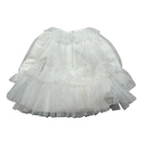 Le Bebe Abito Manica Lunga tinta unita con Tulle Bianco per Neonata LBG5496 BIANCO LE BEBE 