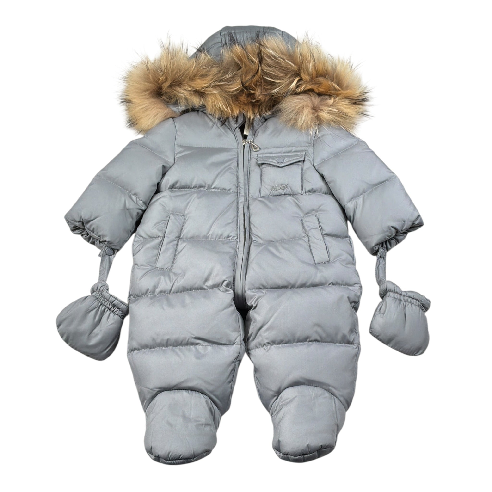 Le Bebe' Eskimo tinta unita con Cappuccio Grigio per Neonato LBB1308 GRIGIO LE BEBE' 