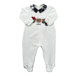Le Bebe' Tutina tinta unita con Stampa Bianco per Neonato LBB4678 BIANCO LE BEBE' 