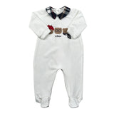 Le Bebe' Tutina tinta unita con Stampa Bianco per Neonato LBB4678 BIANCO LE BEBE' 
