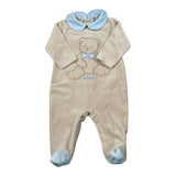 Le Bebe' Tutina tinta unita con Stampa In Velluto Beige per Neonato LBB5081 BEIGE LE BEBE' 