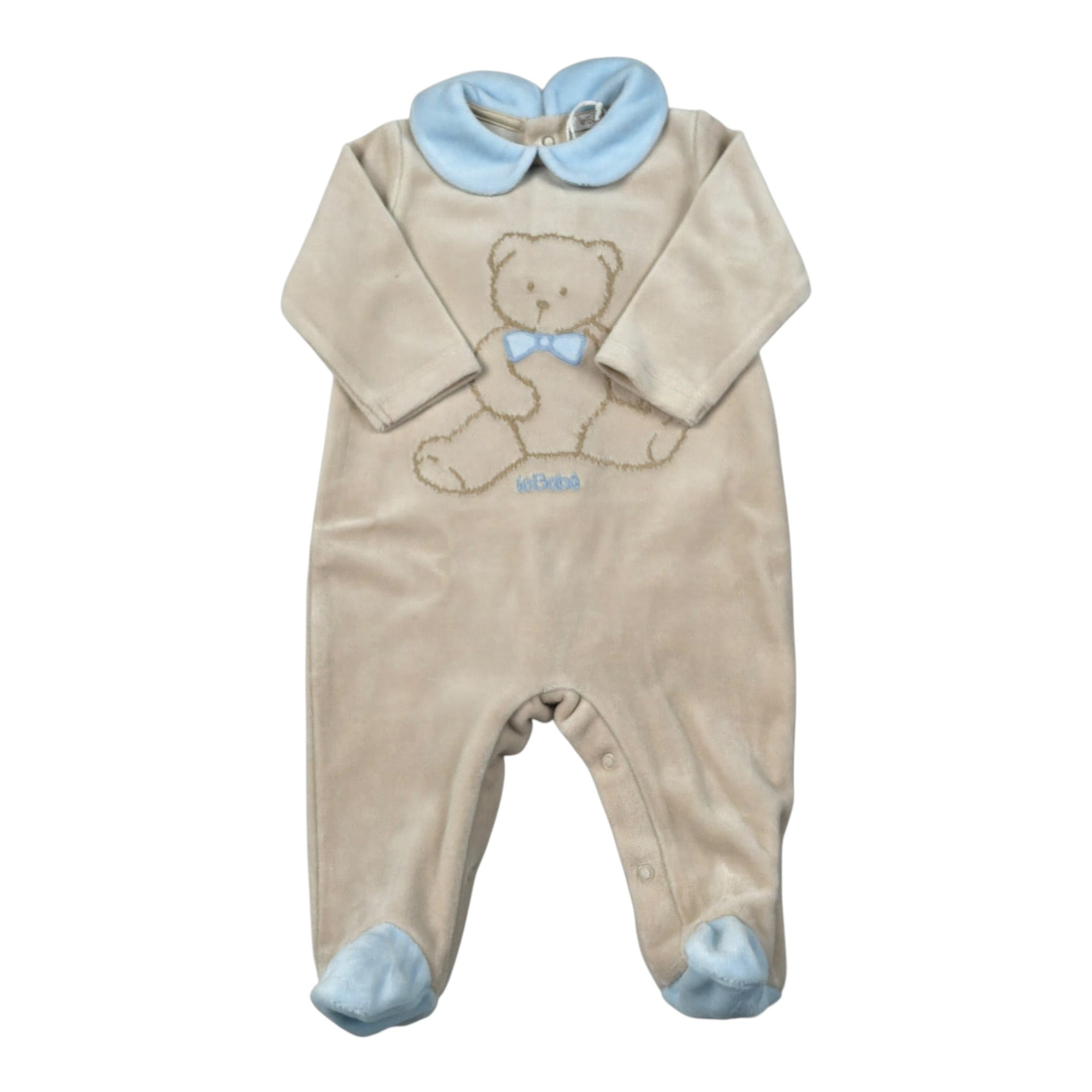 Le Bebe' Tutina tinta unita con Stampa In Velluto Beige per Neonato LBB5081 BEIGE LE BEBE' 