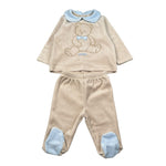 Le Bebe' Completo 2 Pezzi Maglia-Ghettina In Ciniglia Beige per Neonato LBB5082 BEIGE LE BEBE' 