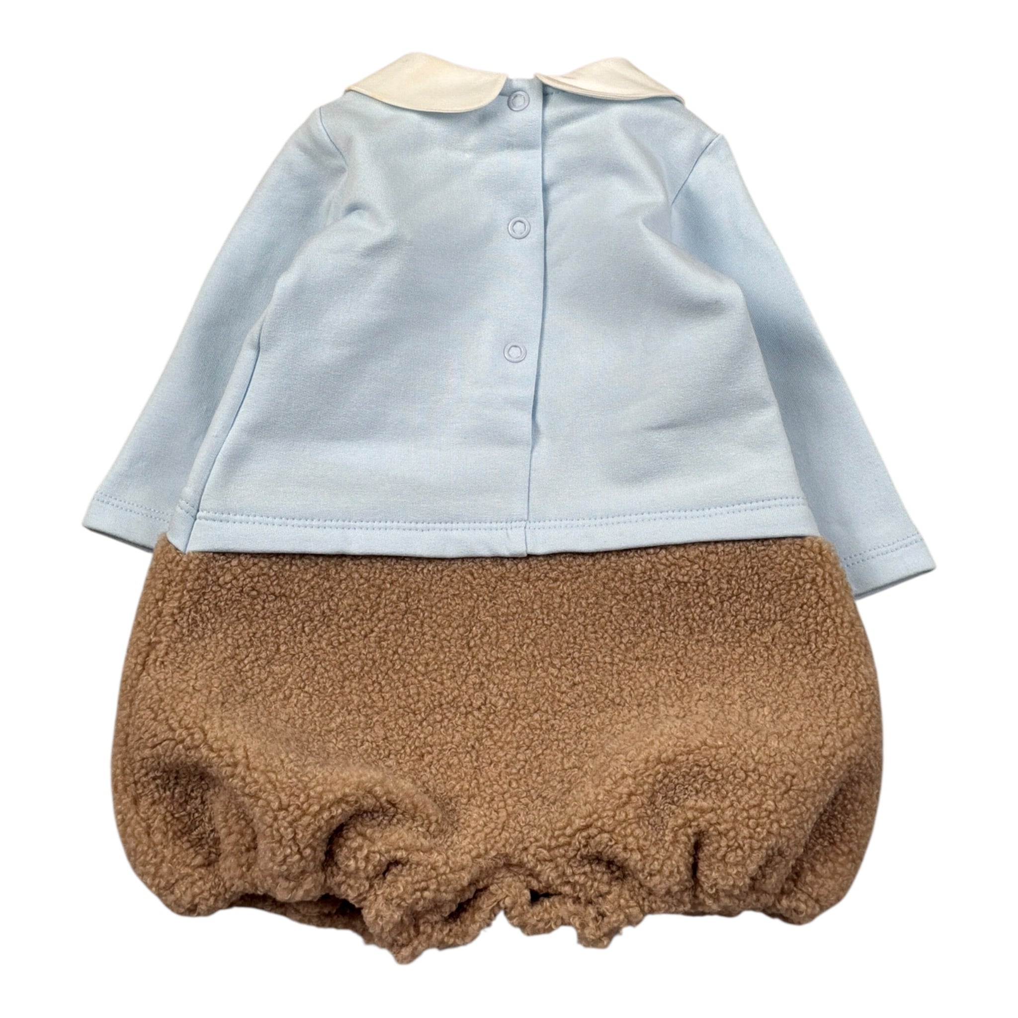 Le Bebe' Pagliaccetto Bicolore con Colletto Azzurro per Neonato LBB5125 AZZURRO LE BEBE' 